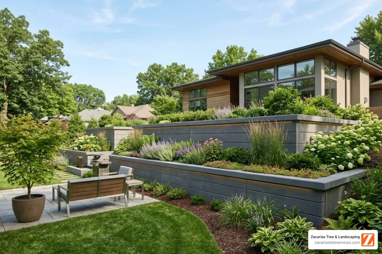 Modern Retaining Wall Ideas for New England Yards and Slopes