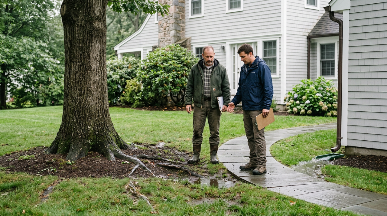 When Tree Roots and Yard Drainage Problems Need to Be Evaluated Together
